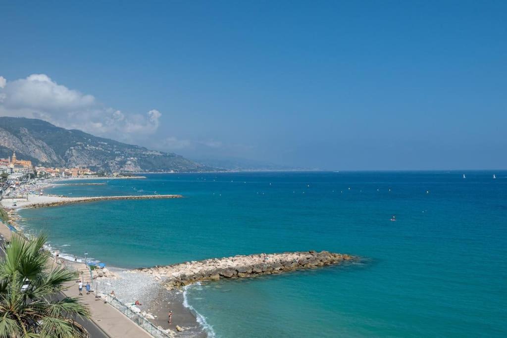 Le Panorama -Vue Exceptionnelle - Dernier Etage - Front De Mer Menton Exterior foto